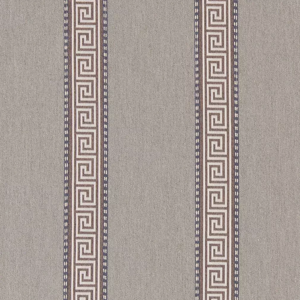 Slate Grey & Silver Greek Key Crypton Upholstery Fabric by the Yard